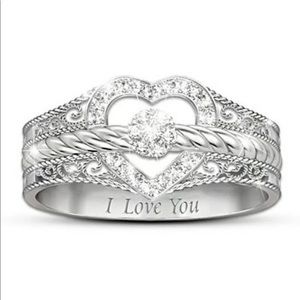 925 Sterling Silver I love you Ring